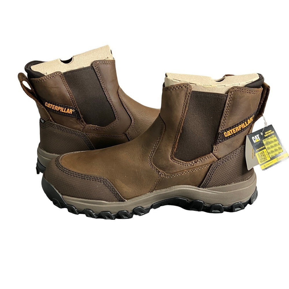 Caterpillar Threshold Rebound Chelsea Mens 9.5 Bison Waterproof Steel Toe P91783